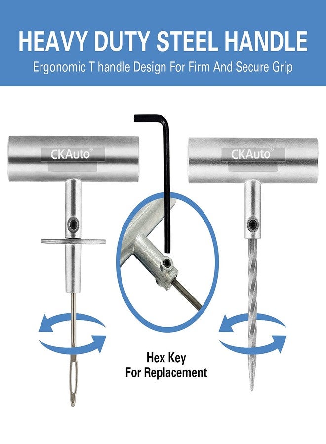 CKAuto مجموعة إصلاح الإطارات العالمية CKAuto، مجموعة أدوات الطوارئ الثقيلة لإصلاح الإطارات المثقوبة، 36 قطعة، مجموعة قيمة، مجموعة سدادات الإطارات تناسب السيارات، الدراجات النارية، الشاحنات، المركبات الترفيهية، إلخ. - Image 3