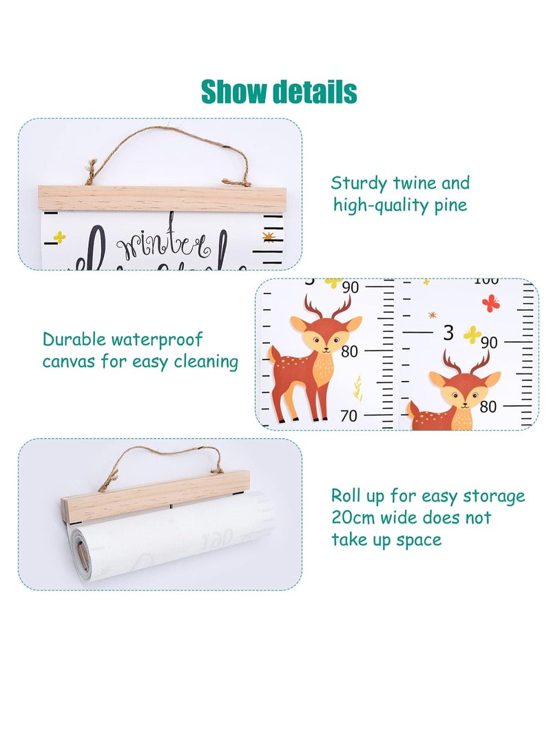 Gonice Height Chart for Kids, 7.9'' x 79'' Kids Height Chart Removable Canvas and Wood Measuring Ruler Height Growth Chart Wall  - Image 2