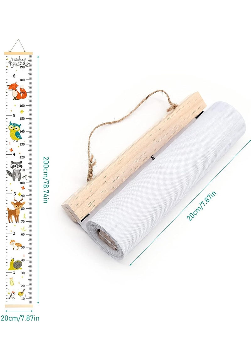 Gonice Height Chart for Kids, 7.9'' x 79'' Kids Height Chart Removable Canvas and Wood Measuring Ruler Height Growth Chart Wall  - Image 3