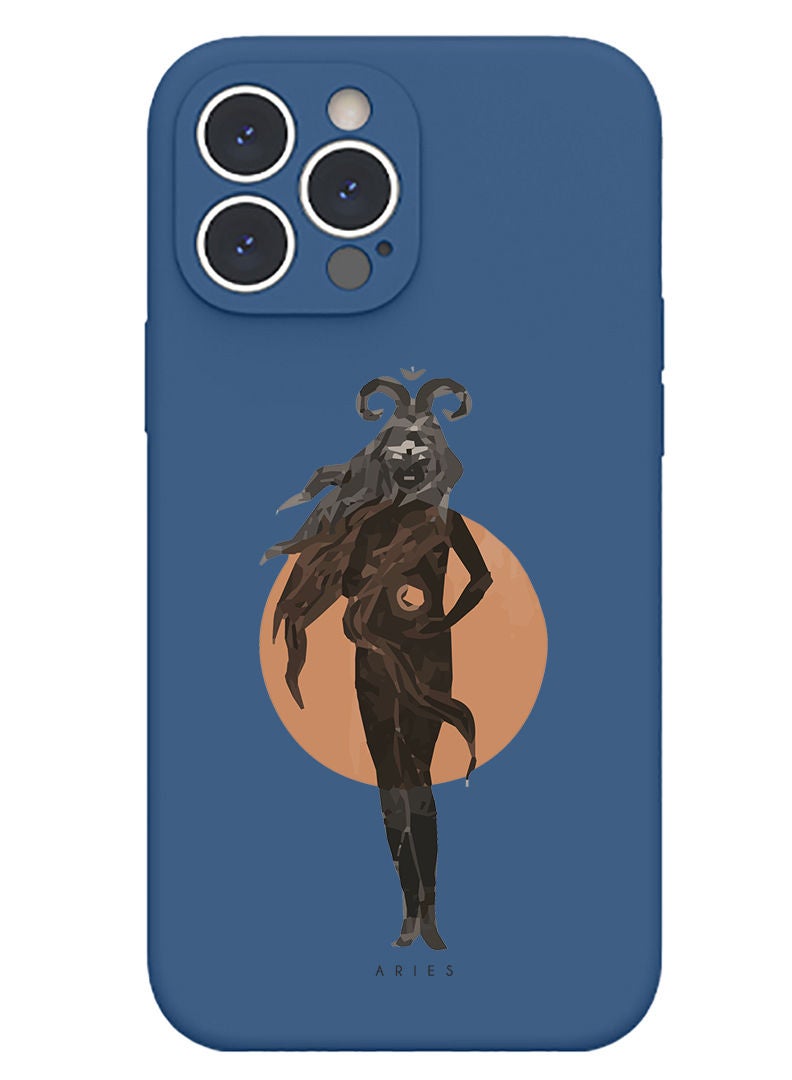 Theodor Protective Slim Fit Case Liquid Silicone Cover with Full Body Protection Anti-Scratch Shockproof Case For iPhone 12 Pro Max Blue  - aries - Image 1