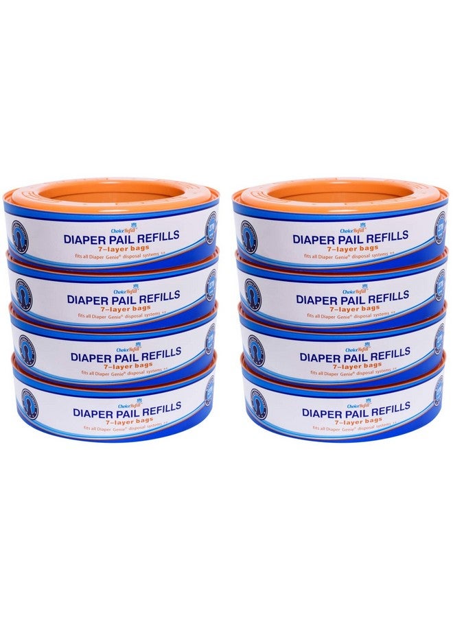 ChoiceRefill Compatible with Diaper Genie Pails, 8-Pack, 2160 count - Image 1