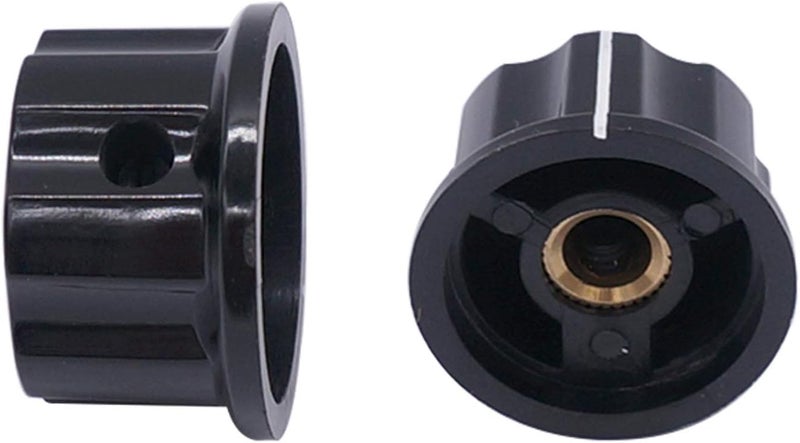Taiss 10pcs Potentiometer Knobs 6 mm Dia. Shaft Silver Tone Top Rotary Knobs Black A02-6mm - Image 4