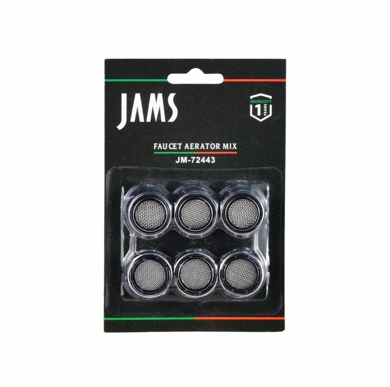 JAMS Faucet Aerator Mix JM-72443 – Set of 6 Water-Saving Faucet Screens for Kitchen & Bathroom - Image 2