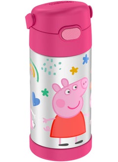 THERMOS THERMOS FUNTAINER Water Bottle with Straw - 12 Ounce, Peppa Pig - Kids Stainless Steel Vacuum Insulated Water Bottle with Lid  - Image 3