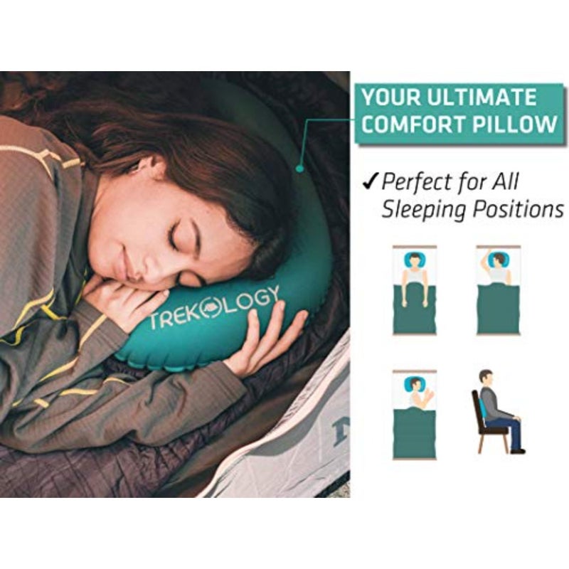 Ultralight Inflating Camping Travel Pillow - ALUFT 2.0 Compressible, Compact, Inflatable, Comfortable, Ergonomic Pillows for Neck and Lumbar Support While Camp, Backpacking - Image 2
