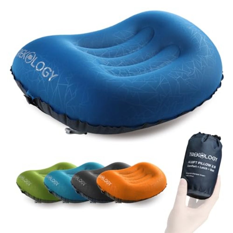Ultralight Inflating Camping Travel Pillow - ALUFT 2.0 Compressible, Compact, Inflatable, Comfortable, Ergonomic Pillows for Neck and Lumbar Support While Camp, Backpacking - Image 1