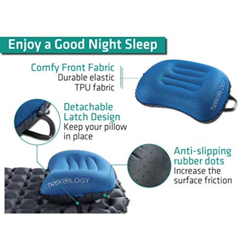 Ultralight Inflating Camping Travel Pillow - ALUFT 2.0 Compressible, Compact, Inflatable, Comfortable, Ergonomic Pillows for Neck and Lumbar Support While Camp, Backpacking - Image 3