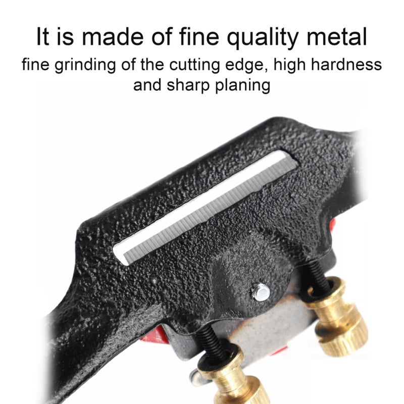 Woodworking Planer 9in Red Fine Quality Metal Sharpen Cutting Edge - Convenient Thickness Adjustment Ergonomic Hand Planer for Woodcarvers & Woodworking Enthusiasts - Image 3