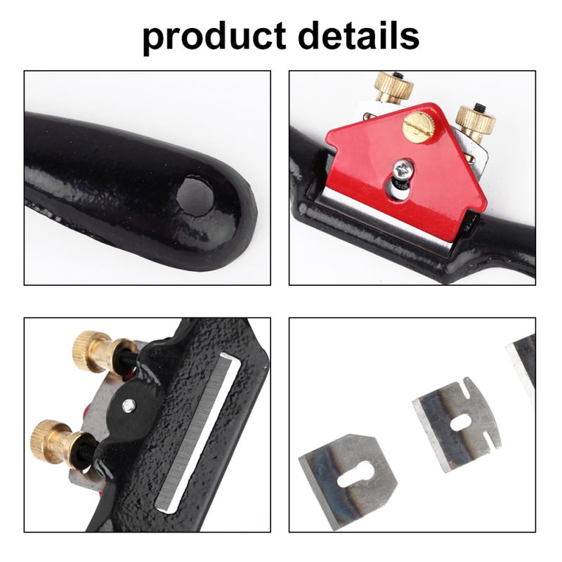 Woodworking Planer 9in Red Fine Quality Metal Sharpen Cutting Edge - Convenient Thickness Adjustment Ergonomic Hand Planer for Woodcarvers & Woodworking Enthusiasts - Image 2