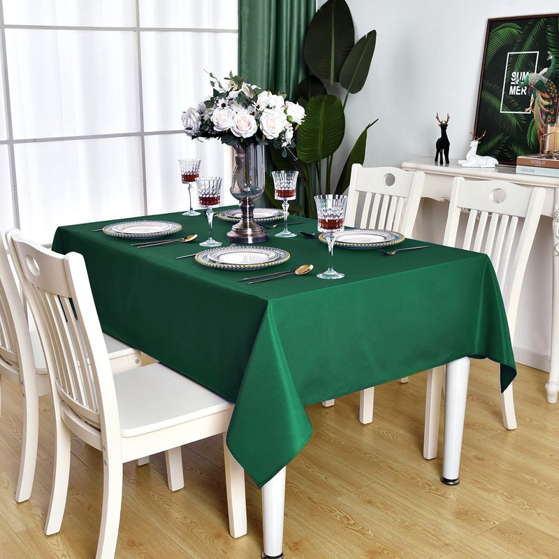 KAIPHO Green Rectangle Tablecloth Waterproof Stain Resistant Wrinkle Free Table Cloth 210GSM Polyester Wipeable Table Cover for Party Banquet Indoor and Outdoor RectangularOblong 60 x 84 inch