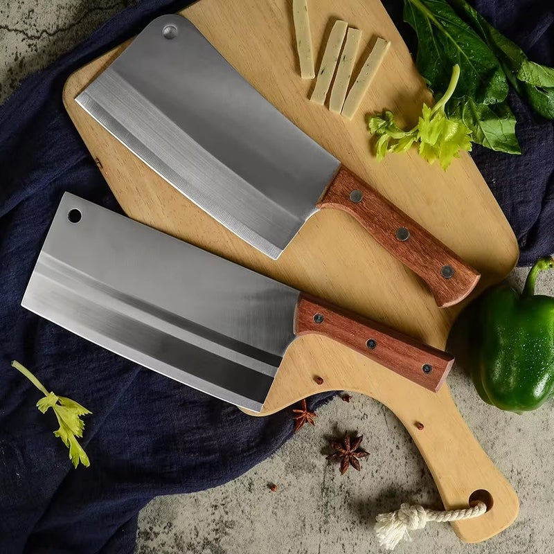 Wizbiz Wizbiz 7 Inch Blade Meat Cleaver Knife for Kitchen Heavy Duty Meat Knife Butcher Cleaver Chopper for Cutting Mutton Chicken Bones Vegetable Kitchen Cutting Tool  - Image 3