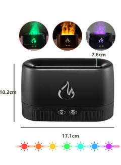 بيوينتي Flame Air Diffuser,Humidifier,Portable Noiseless Aroma Diffuser with Multicolor Lights Waterless Auto Off Protection Essential Oil Diffuser for Home,Office,Bedroom or Yoga (Black)  - Image 2
