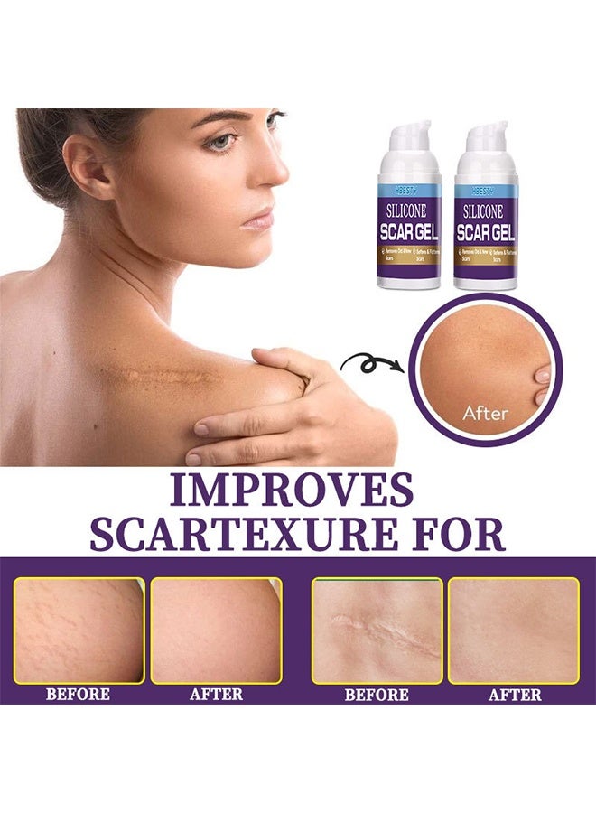 HBESTY Silicone Scar Gel, Skin Scar Cream，Body Scar Removal, Scar Cream，Scar Gel，Acne Scar Treatment，Deep Acne Scar Removal， Burns Keloids Hypertrophic， Scar Removal Cream， Repair Damaged Skin，Removing Acne Marks, Scar Repair Cream - Image 3