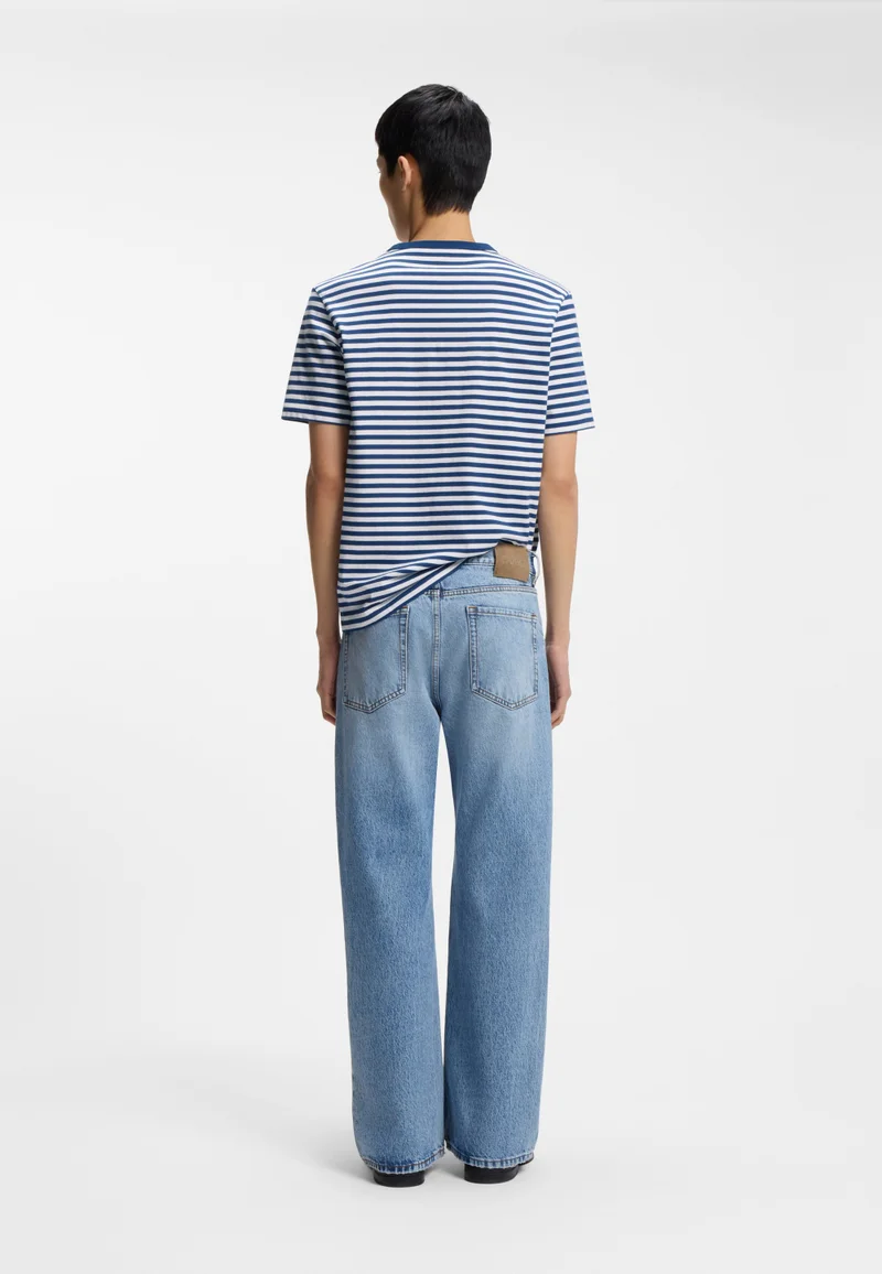 هوجو Relaxed-fit T-shirt in striped cotton jersey
