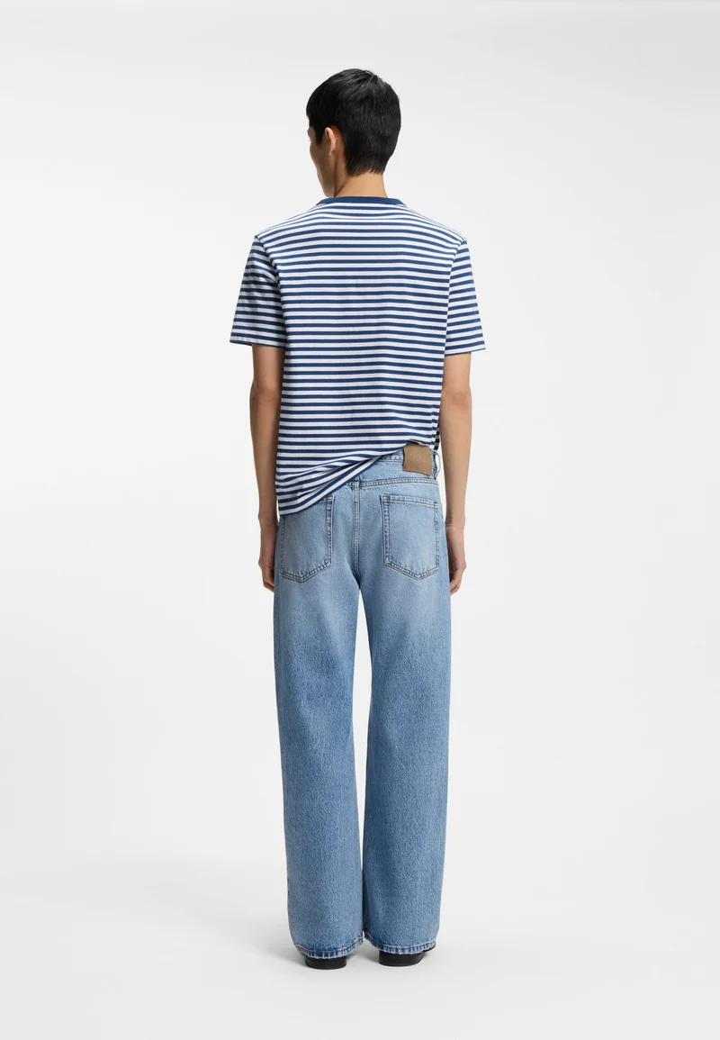 هوجو Relaxed-fit T-shirt in striped cotton jersey