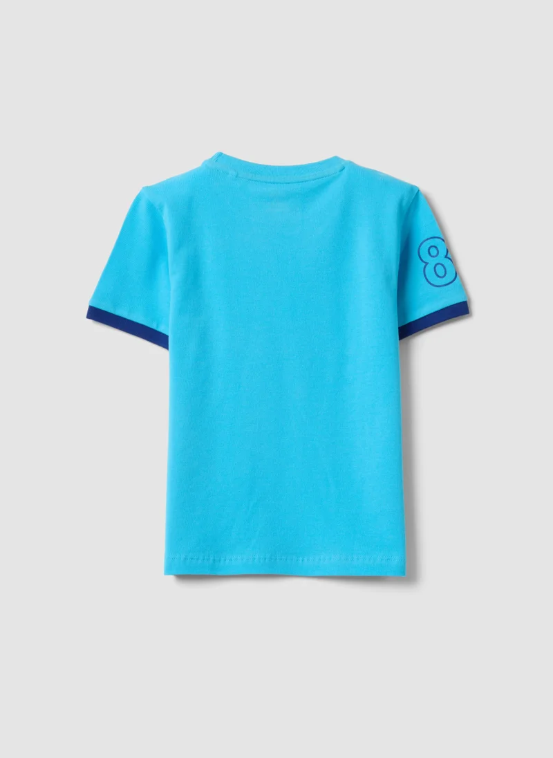 Ovs OVS Boysâ€™ Light Blue Pure Organic Cotton T-Shirt With Print