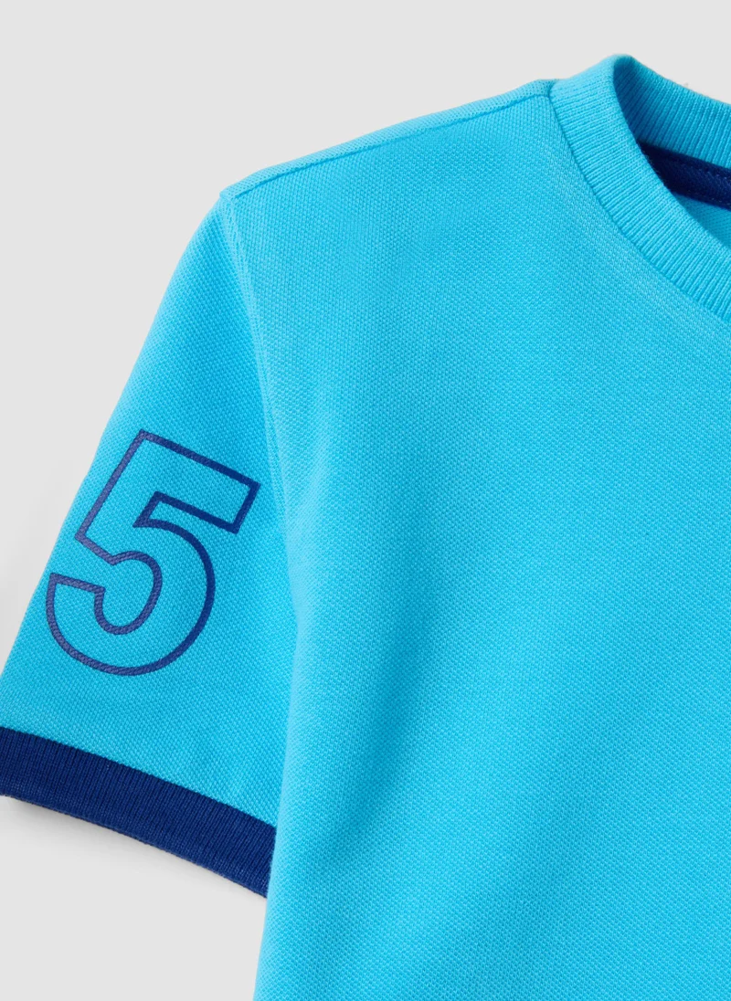 Ovs  OVS Boysâ€™ Light Blue Pure Organic Cotton T-Shirt With Print for Men | Best Price UAE