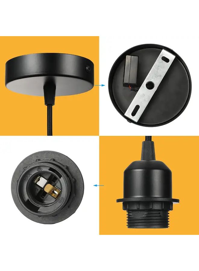 White E27 Lamp Holder Socket Hardwired Plug In Pendant Light Fixture 85 265V Wide Voltage - Image 3