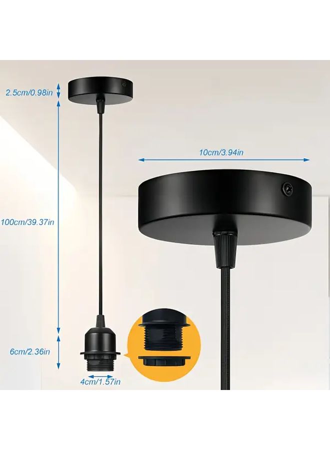 White E27 Lamp Holder Socket Hardwired Plug In Pendant Light Fixture 85 265V Wide Voltage - Image 2
