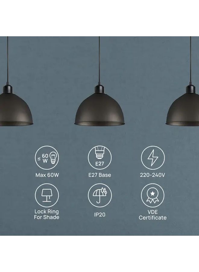 White E27 Lamp Holder Socket Hardwired Plug In Pendant Light Fixture 85 265V Wide Voltage - Image 5
