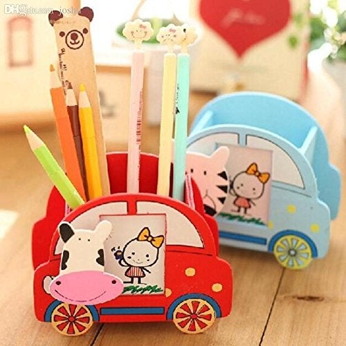 Funny Teddy Return Gift for Kids Birthday Party - Wooden Pencil Stand - Pack of 12 pcs (Assorted Design and Color) - Image 5