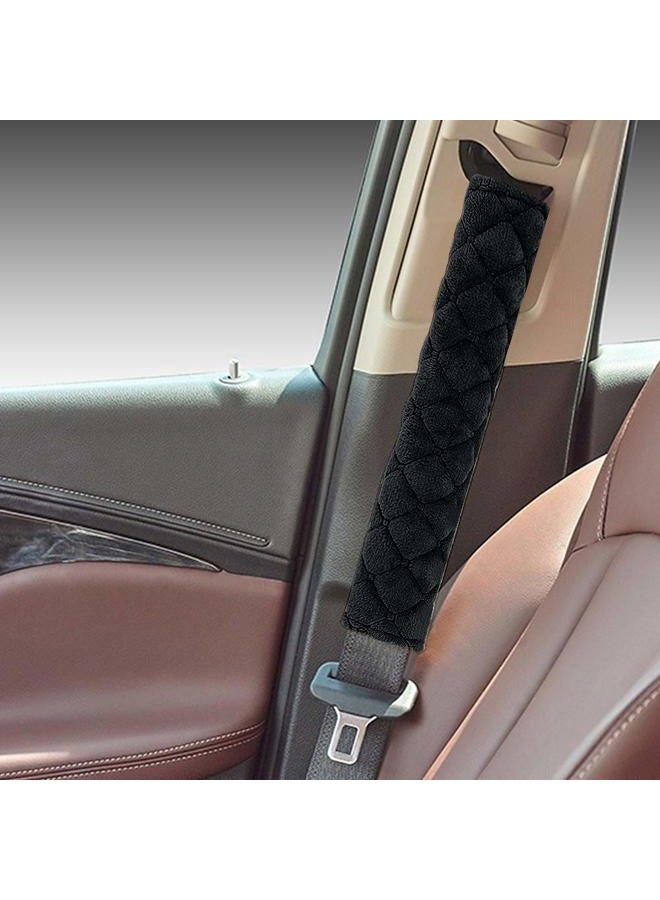 surpassme Car Seat Belt Pads Cover, 2 Pack Seat Belt Shoulder Strap Covers Protector to Release Stress to Your Neck and Shoulder for a Safety Driving (Black) - Image 2