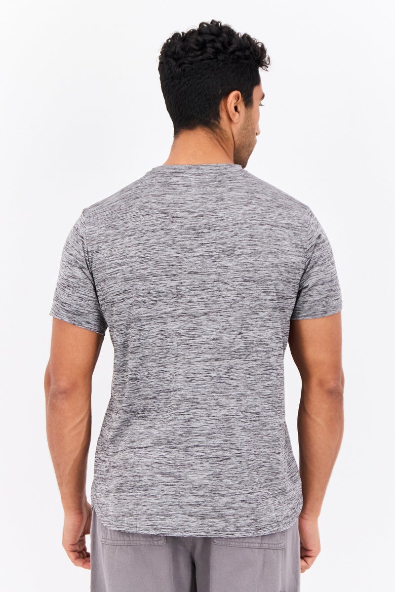 Nordland Men Sportswear Fit Short Sleeves Training T-Shirt, Heather Grey  - Image 3