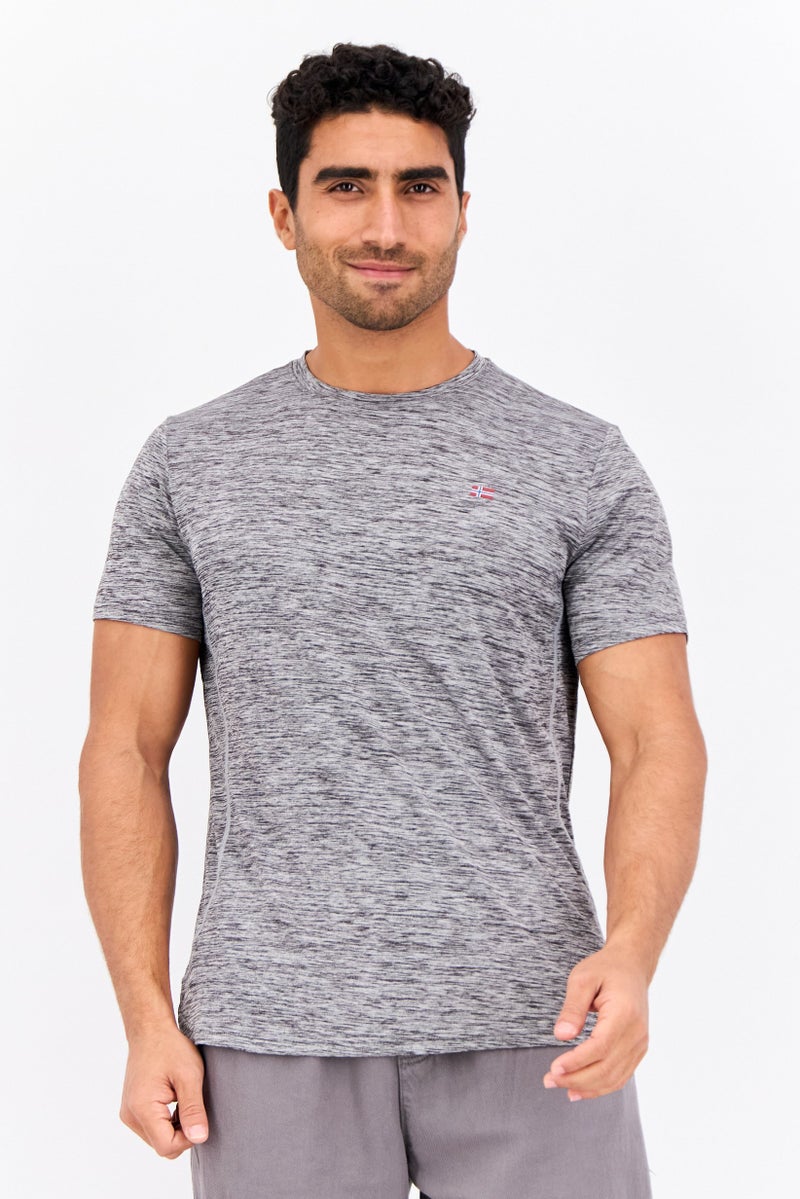 Nordland Men Sportswear Fit Short Sleeves Training T-Shirt, Heather Grey  - Image 1