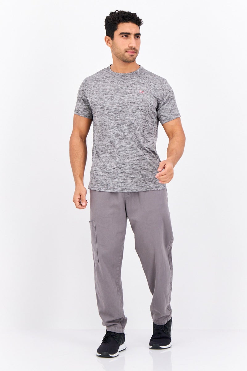 Nordland Men Sportswear Fit Short Sleeves Training T-Shirt, Heather Grey  - Image 2