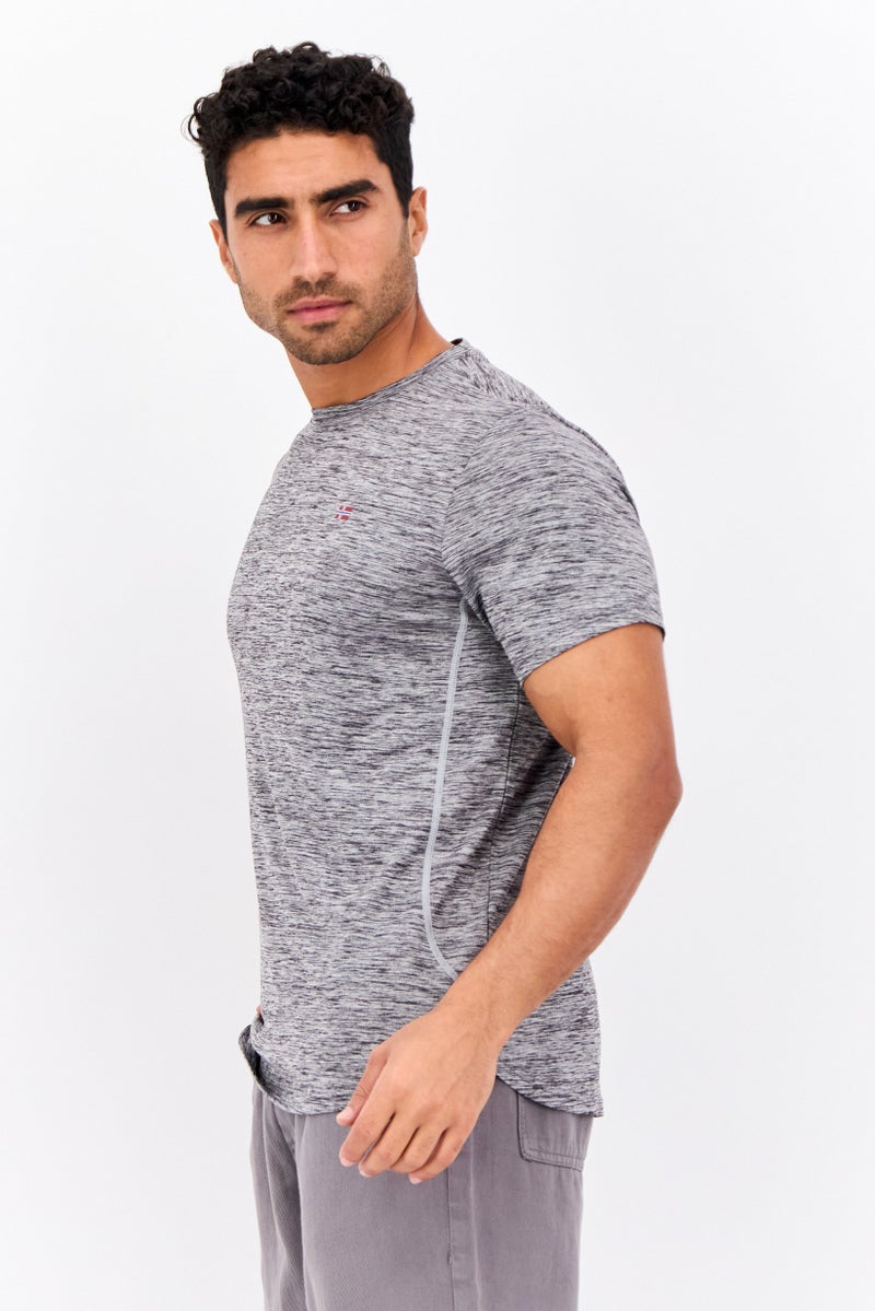 Nordland Men Sportswear Fit Short Sleeves Training T-Shirt, Heather Grey  - Image 4