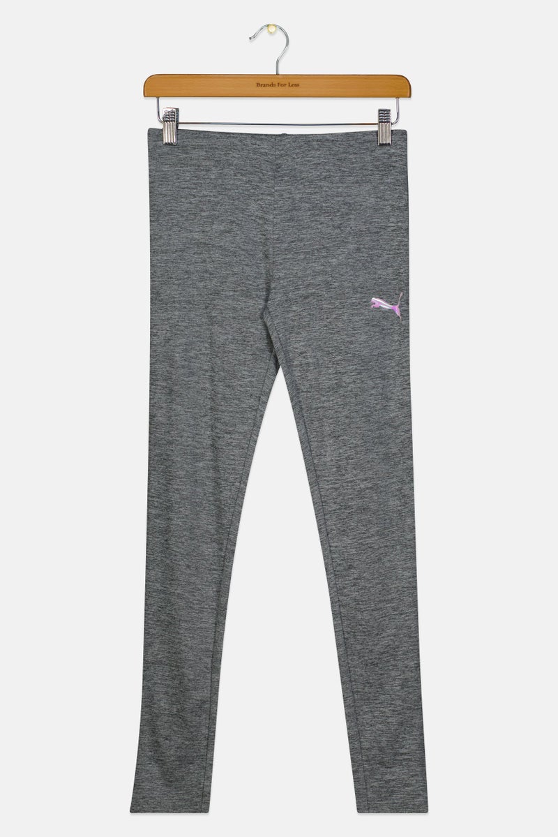PUMA Kids Girl Sportswear Fit Training Leggings, Heather Grey - Image 1