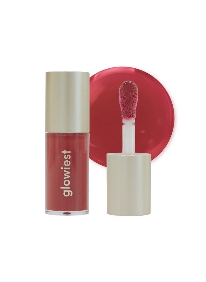 glowiest - Dream Glow Tinted Lip Oil 004 Rosewood ; 3In1 Formula Lip Gloss With A High Shine Finish Nonsticky Long Lasting Korean Plumped Tinted Lip Oil 0.19 Fl. Oz. 5.7 Ml - Image 1