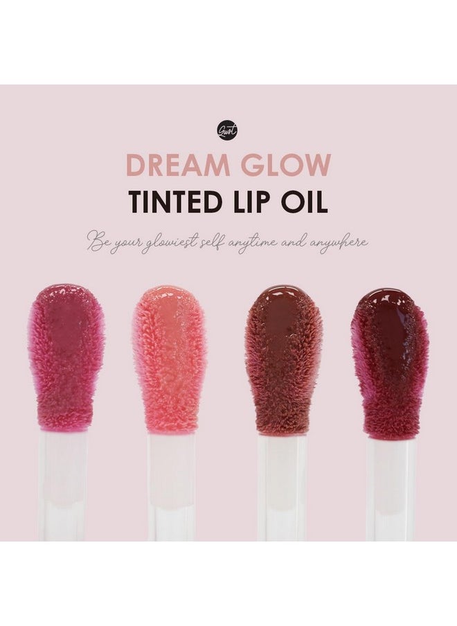 glowiest - Dream Glow Tinted Lip Oil 004 Rosewood ; 3In1 Formula Lip Gloss With A High Shine Finish Nonsticky Long Lasting Korean Plumped Tinted Lip Oil 0.19 Fl. Oz. 5.7 Ml - Image 1