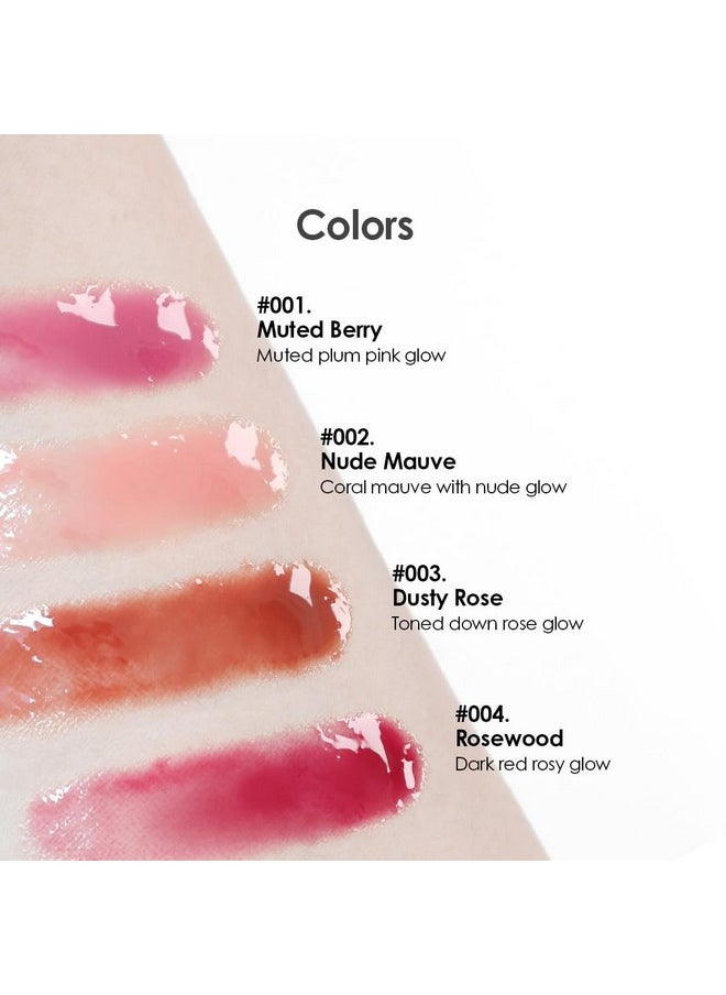 glowiest - Dream Glow Tinted Lip Oil 004 Rosewood ; 3In1 Formula Lip Gloss With A High Shine Finish Nonsticky Long Lasting Korean Plumped Tinted Lip Oil 0.19 Fl. Oz. 5.7 Ml - Image 1