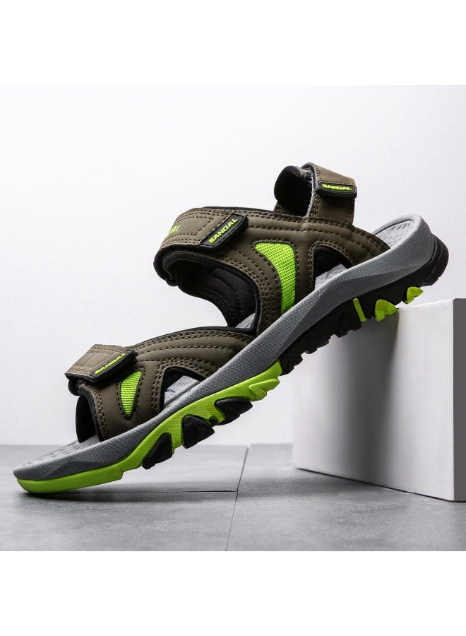 NIBEMINENT Large Size Men's Sandals Sports Summer  Outdoor Casual Wear Beach Shoes Dad Slippers Breathable Comfortable Rubber - Image 1