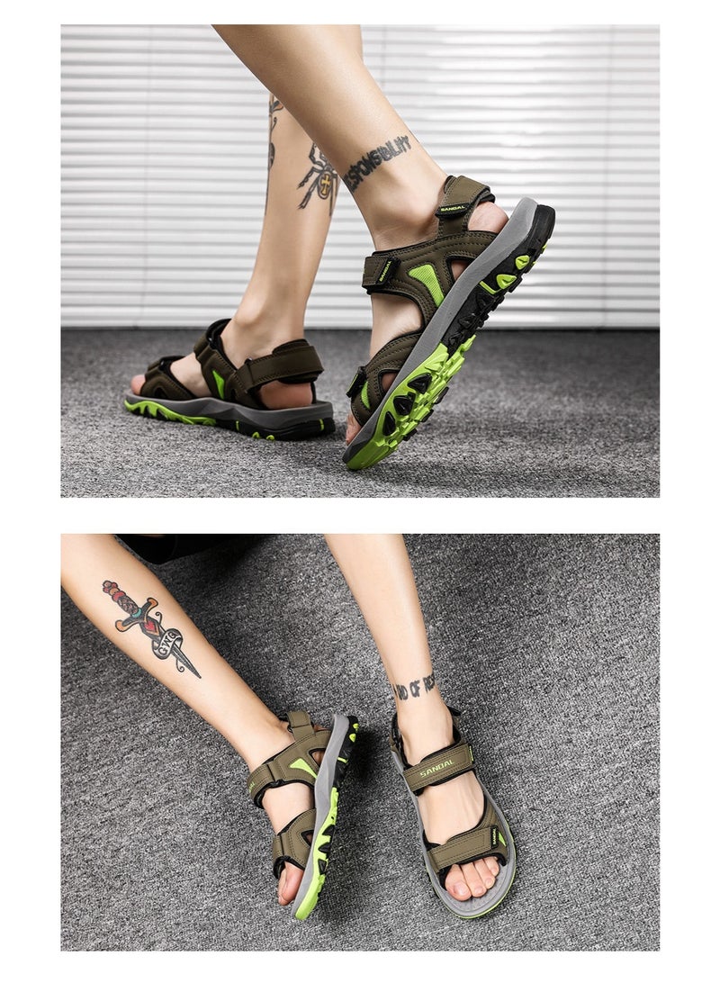 NIBEMINENT Large Size Men's Sandals Sports Summer  Outdoor Casual Wear Beach Shoes Dad Slippers Breathable Comfortable Rubber - Image 3
