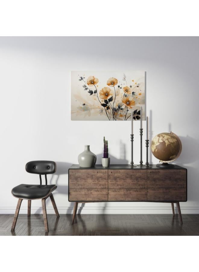 Home Gallery Abstract artistic background Vintage illustration flowers branches birds gold modern ArtPrinted Canvas wall art 60x4 - Image 2