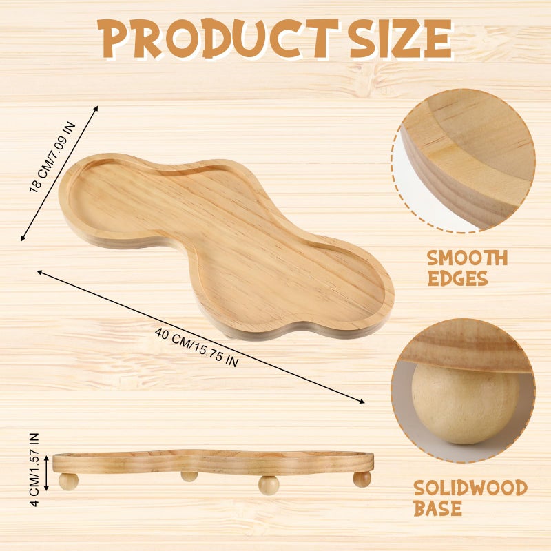 Uiifan Wood Cloud Perfume Tray Irregular Jewelry Decorative Tray for Women Trinket Dish Ring Holder Dish Room Aesthetic Decor Birthday Housewarming Gift(Wood Color) - Image 2