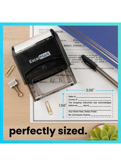 ExcelMark Notary Acknowledgement Stamp - Black Ink  - Image 2
