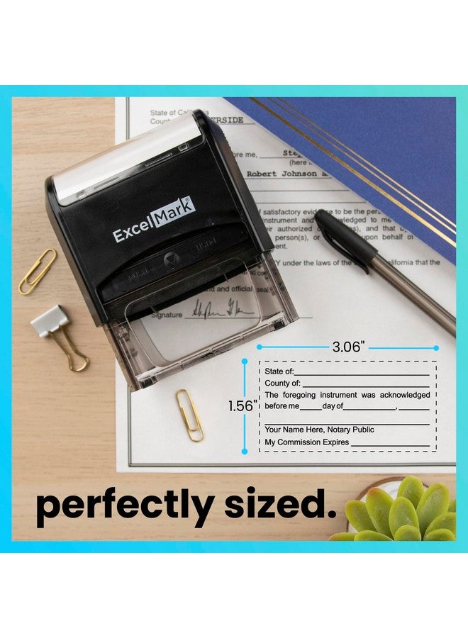ExcelMark Notary Acknowledgement Stamp - Black Ink - Image 2