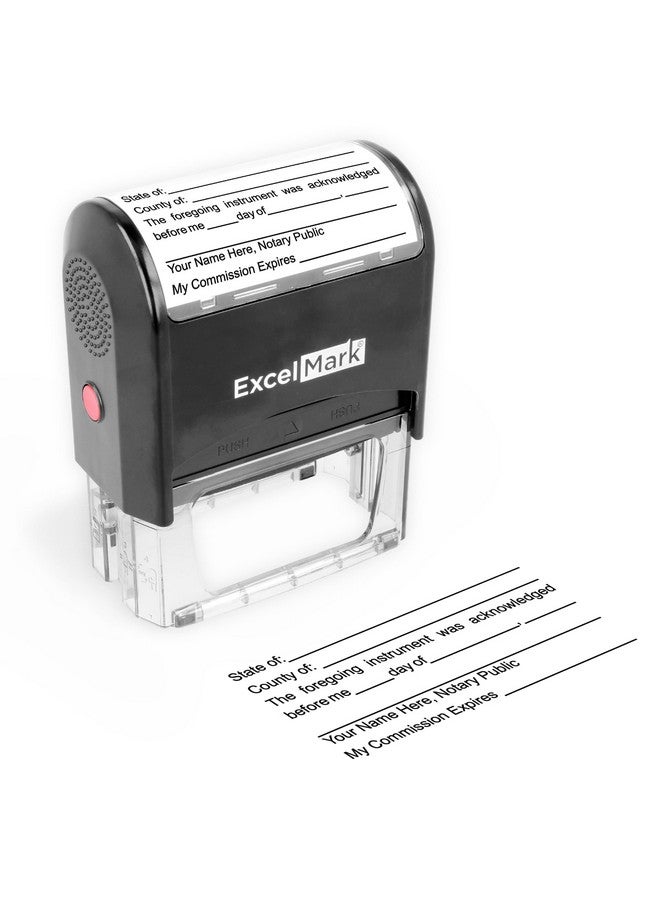 ExcelMark Notary Acknowledgement Stamp - Black Ink - Image 1