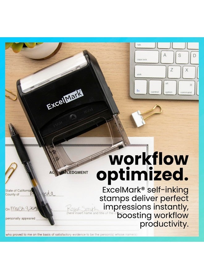 ExcelMark Notary Acknowledgement Stamp - Black Ink - Image 3