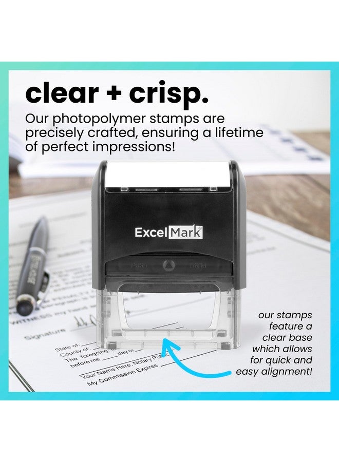 ExcelMark Notary Acknowledgement Stamp - Black Ink - Image 5