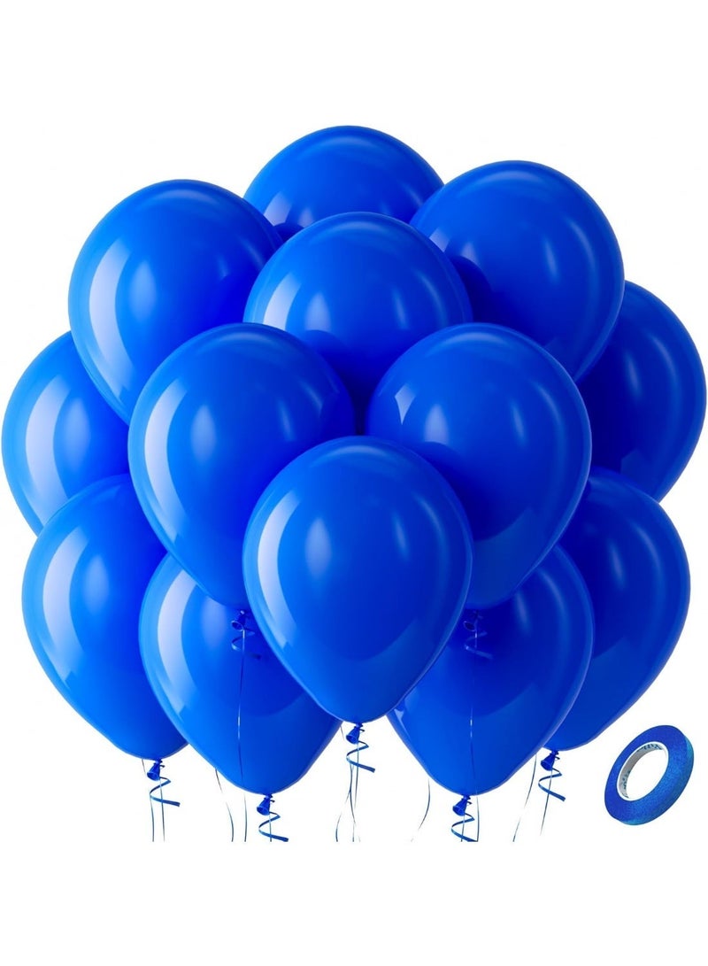 Royal Blue Latex Party Balloons - 100 Pack 12 بوصة بالونات الزرقاء الهيليوم المستديرة لعيد ميلاد التخرج البيسبول البحرية 4 يوليو يوم التذكار للاستقلال ديكورات الحزب الوطني - Image 1