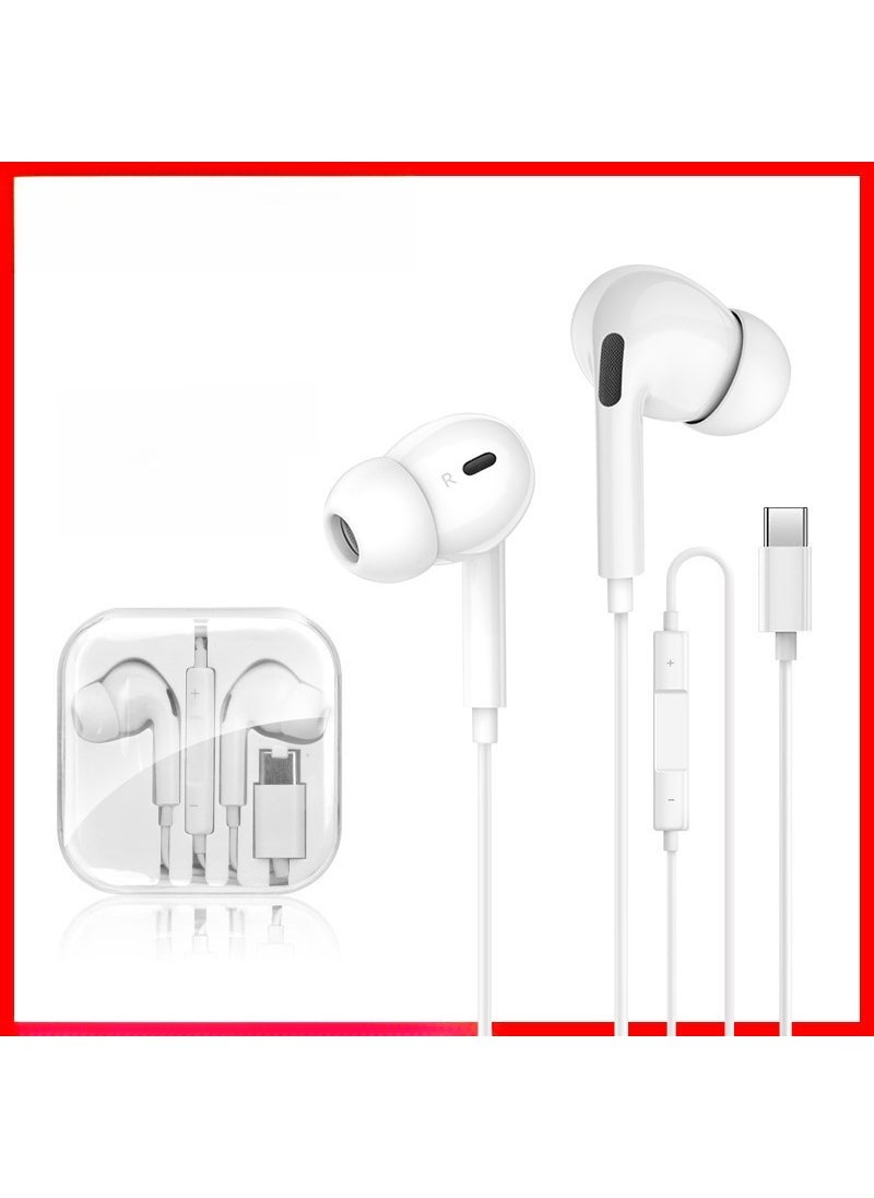 Generic - 3.5mm In-Ear Wired Headphones for Apple Huawei Android K14 three-generation type-C interface [copper ring crystal box]] - Image 1