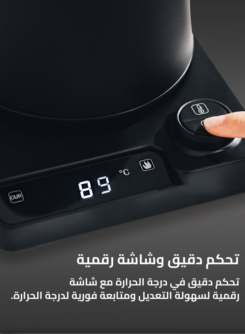 بريتيل غلاية فوهة طويلة V60 غلاية قهوة 1000 مل 1200 واط مع مقبض لضبط درجة الحرارة وشاشة رقمية لعرض درجة الحرارة وعزل تلقائي مادة فولاذ مقاوم للصدأ مع فلتر قهوة V60 بحجم 02 أبيض 50 قطعة وبني 50 قطعة، مناسبة للاستخدام في المنزل والمكتب - Image 5