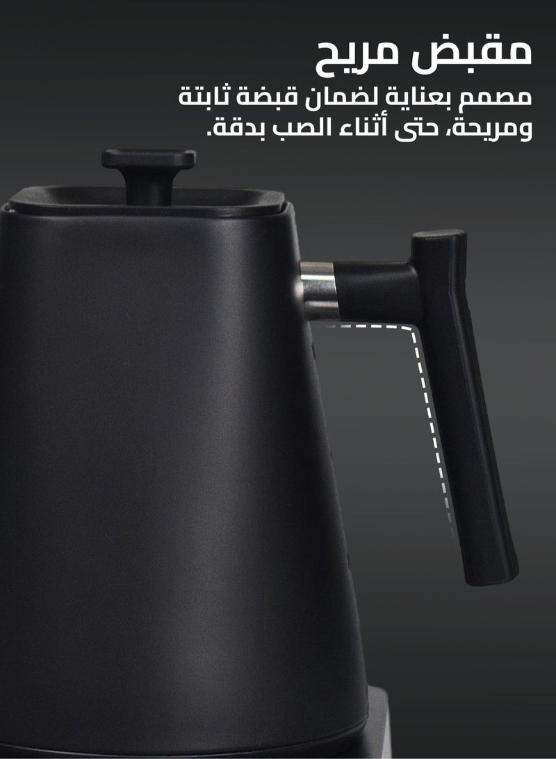 بريتيل غلاية فوهة طويلة V60 غلاية قهوة 1000 مل 1200 واط مع مقبض لضبط درجة الحرارة وشاشة رقمية لعرض درجة الحرارة وعزل تلقائي مادة فولاذ مقاوم للصدأ مع فلتر قهوة V60 بحجم 02 أبيض 50 قطعة وبني 50 قطعة، مناسبة للاستخدام في المنزل والمكتب - Image 4