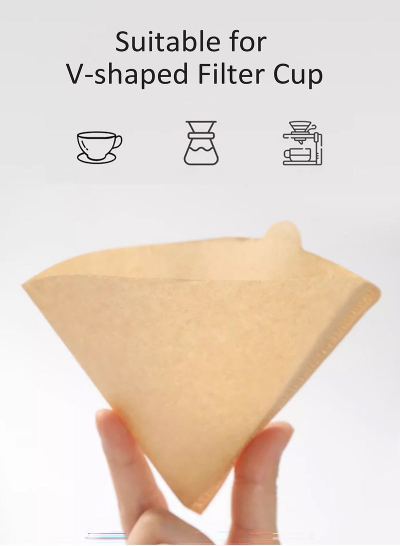 Gooseneck Kettle V60 Coffee Kettle 1000ML 1200W Power Knob Temperature Adjustment with Digital Display Temperature Automatic Insulation Stainless Steel Material With Size 02 V60 Coffee Paper Filter White 50pcs and Brown 50pcse Suitable for Home and Office