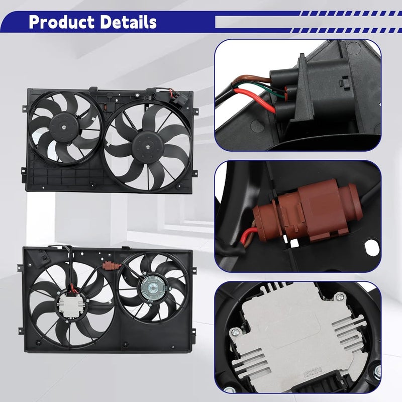SEBLAFF Car Radiator Cooling Fan Assembly for 2005-2013 Jetta, 2010-2013 Golf, 2012-2013 Passat - Image 5