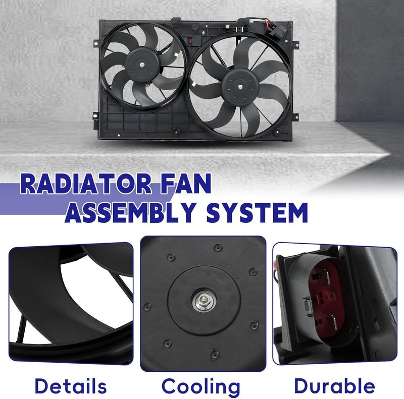 SEBLAFF Car Radiator Cooling Fan Assembly for 2005-2013 Jetta, 2010-2013 Golf, 2012-2013 Passat - Image 4